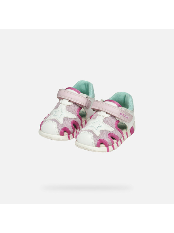 Geox Ružové dievčenské tenisky na prvé krôčky Geox Sandal Iupidoo Gir