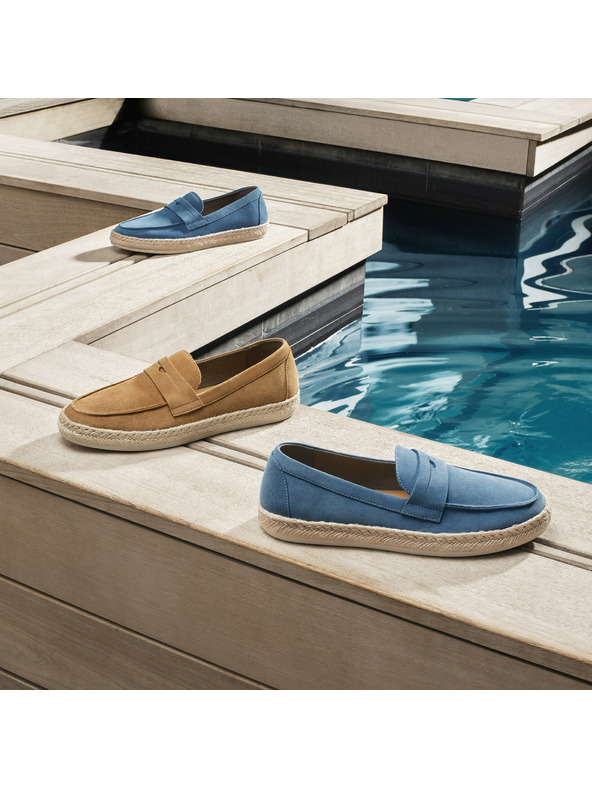 Geox Béžové pánske mokasíny Geox Costuni