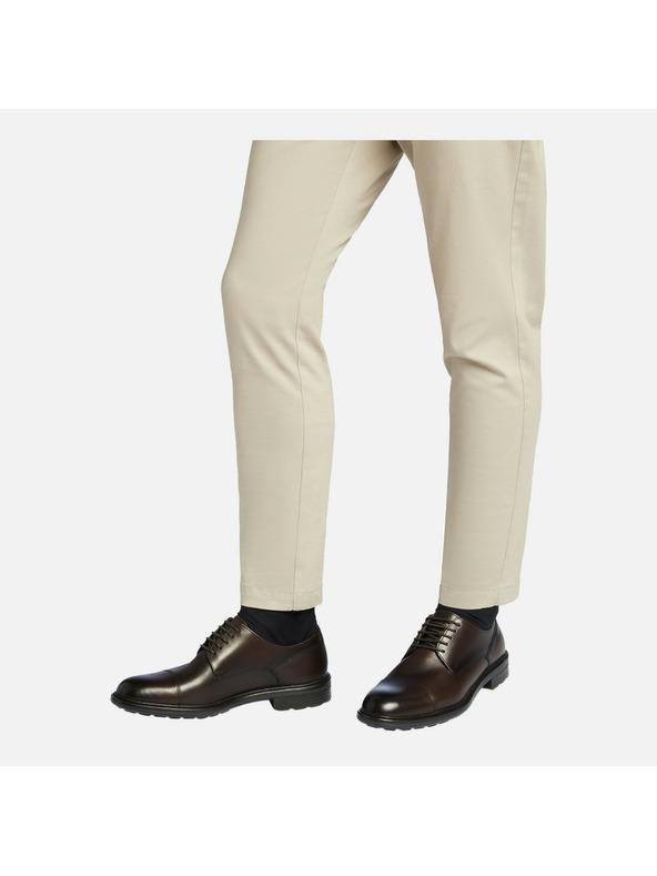 Geox Tmavohnedá pánska spoločenská obuv Geox Walk Pleasure