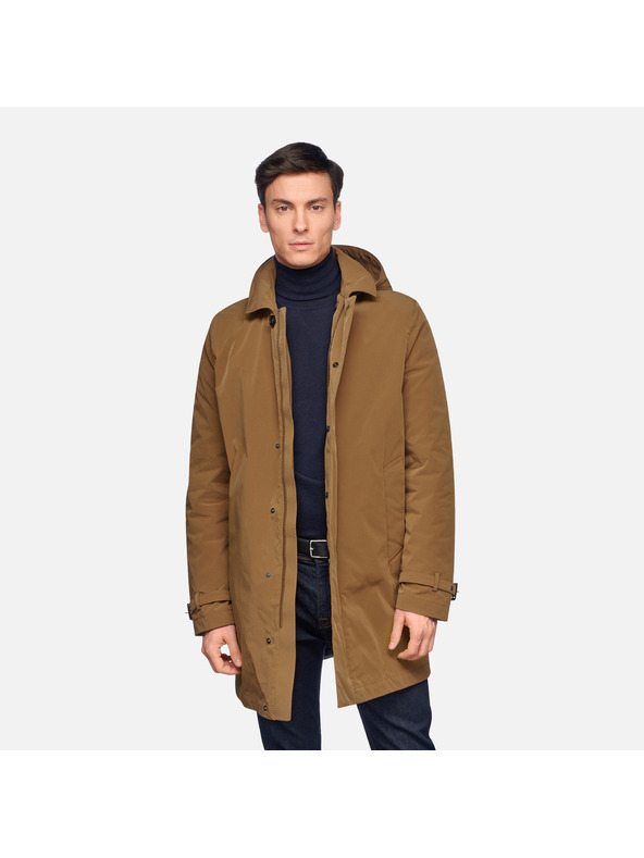 Geox Hnedá pánska bunda Geox Anyweco