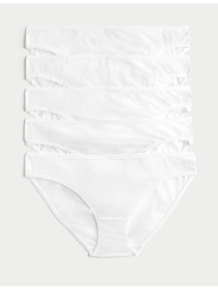 Marks & Spencer Biele bavlnené nohavičky Marks & Spencer s Lycrou®, 5 balení