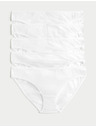 Marks & Spencer Biele bavlnené nohavičky Marks & Spencer s Lycrou®, 5 balení