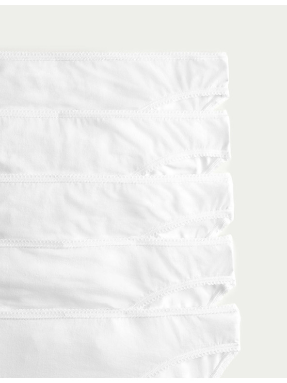 Marks & Spencer Biele bavlnené nohavičky Marks & Spencer s Lycrou®, 5 balení