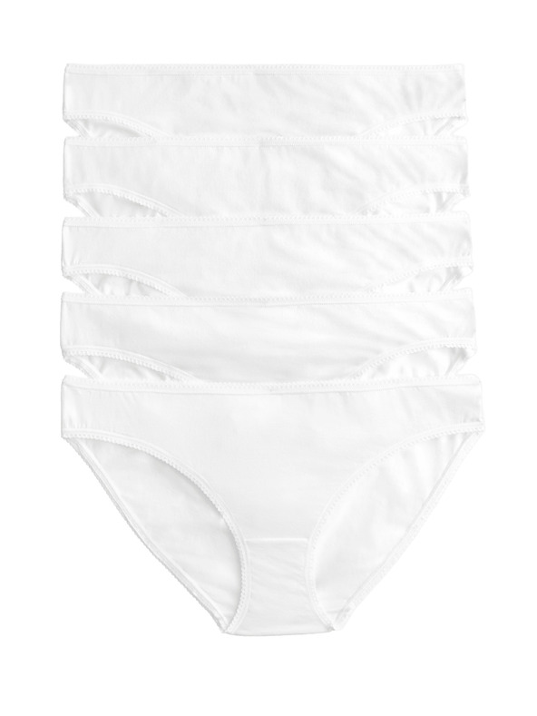 Marks & Spencer Biele bavlnené nohavičky Marks & Spencer s Lycrou®, 5 balení