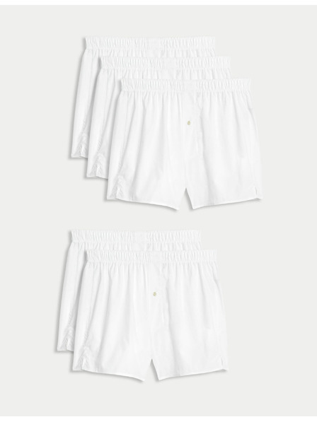 Marks & Spencer Pánska súprava piatich bielych šortiek Marks & Spencer