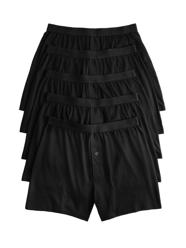 Marks & Spencer Bavlnené džersejové boxerky s technológiou Cool & Fresh™, 5 ks Marks & Spencer čierne