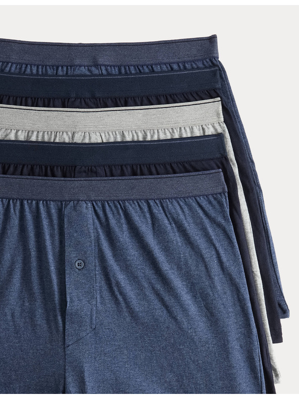 Marks & Spencer Bavlnené džersejové boxerky s technológiou Cool & Fresh™, 5 ks Marks & Spencer tmavomodré