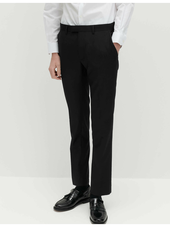 Marks & Spencer Čierne pánske oblekové nohavice Marks & Spencer