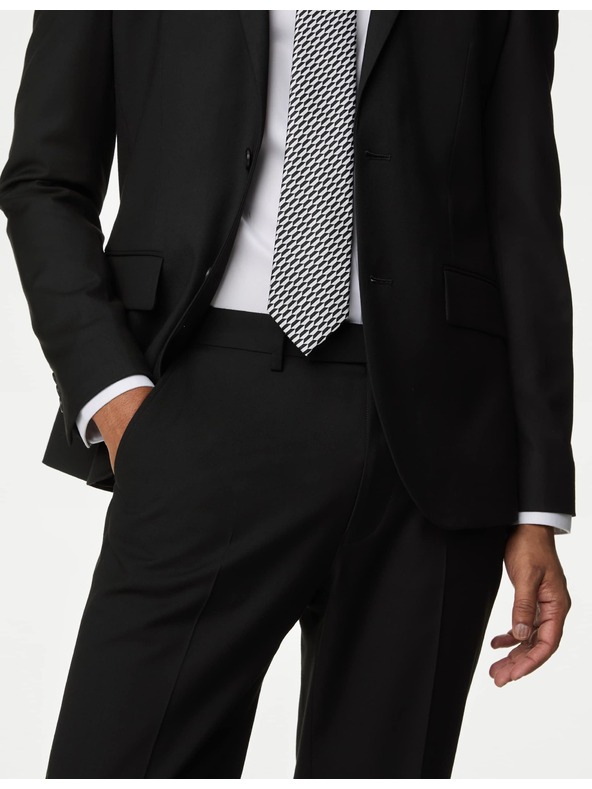 Marks & Spencer Čierne pánske oblekové nohavice Marks & Spencer