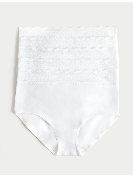 Marks & Spencer Súprava piatich dámskych chinos nohavíc s čipkovaným detailom v bielej farbe Marks & Spencer