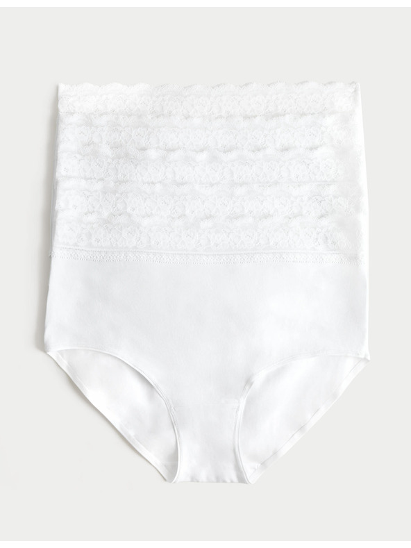 Marks & Spencer Súprava piatich dámskych chinos nohavíc s čipkovaným detailom v bielej farbe Marks & Spencer