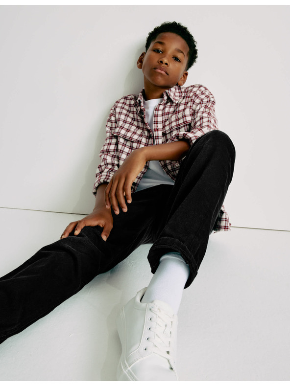 Marks & Spencer Voľné džínsy z čistej bavlny (6-16 rokov) Marks & Spencer čierna