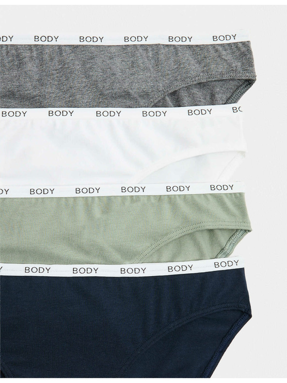 Marks & Spencer Bikiny nohavičky s vysokým podielom bavlny, sada 4 ks Marks & Spencer modrá