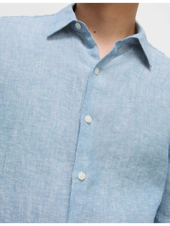 Marks & Spencer Košeľa z čistého ľanu Marks & Spencer modrá