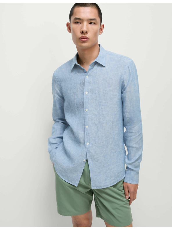 Marks & Spencer Košeľa z čistého ľanu Marks & Spencer modrá