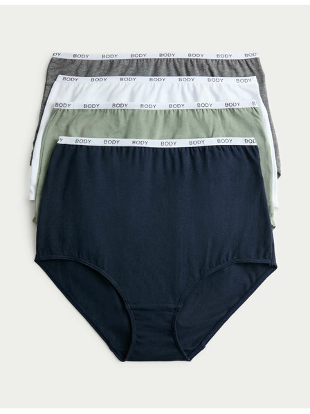 Marks & Spencer Nohavičky do pásu s vysokým podielom bavlny, 4 ks Marks & Spencer šedá