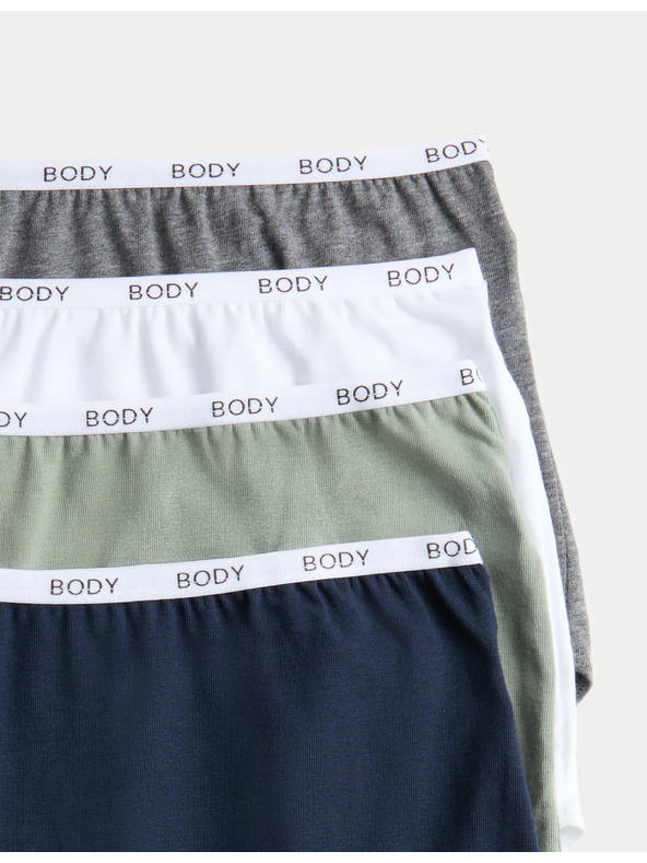 Marks & Spencer Nohavičky do pásu s vysokým podielom bavlny, 4 ks Marks & Spencer šedá