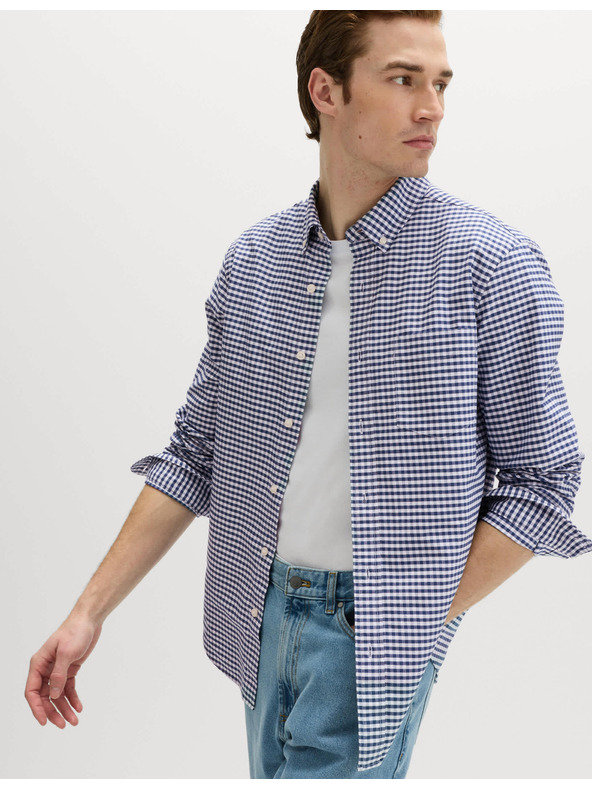 Marks & Spencer Kockovaná košeľa Oxford The Ultimate z čistej bavlny Marks & Spencer námorná modrá