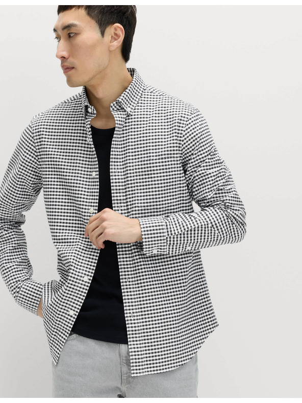 Marks & Spencer Kockovaná košeľa Oxford The Ultimate z čistej bavlny Marks & Spencer čierna