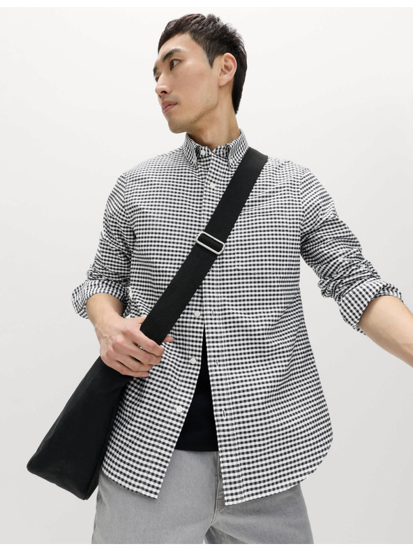 Marks & Spencer Kockovaná košeľa Oxford The Ultimate z čistej bavlny Marks & Spencer čierna