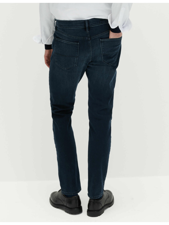 Marks & Spencer Strečové úzke nohavice chinos Marks & Spencer námornícka modrá