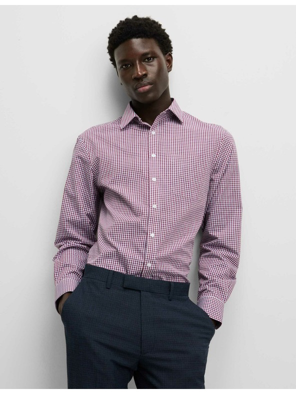 Marks & Spencer Kárované košele normálneho strihu na ľahké žehlenie, 2 ks Marks & Spencer červená