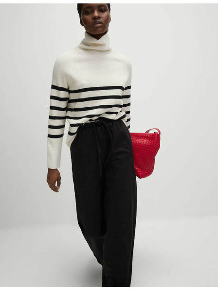 Marks & Spencer Džínsové nohavice so širokými nohavicami, v páse sťahovateľné na šnúrku Marks & Spencer čierna