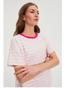 Moodo Oversize mikina s pruhmi ružová Moodo