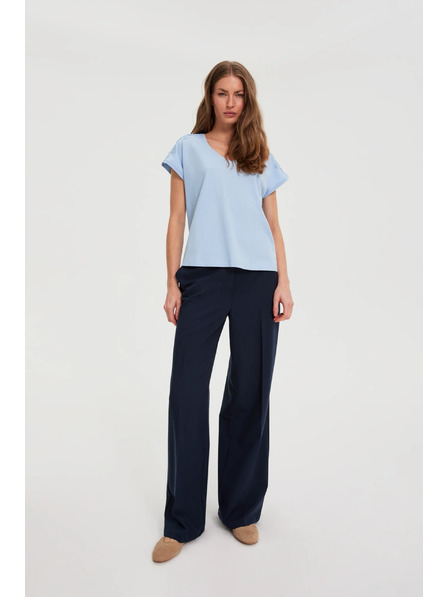 Moodo Halenka s čipkou na rukávoch svetlo modrá Moodo