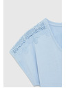 Moodo Halenka s čipkou na rukávoch svetlo modrá Moodo