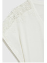 Moodo Halenka s čipkou na rukávoch biela Moodo
