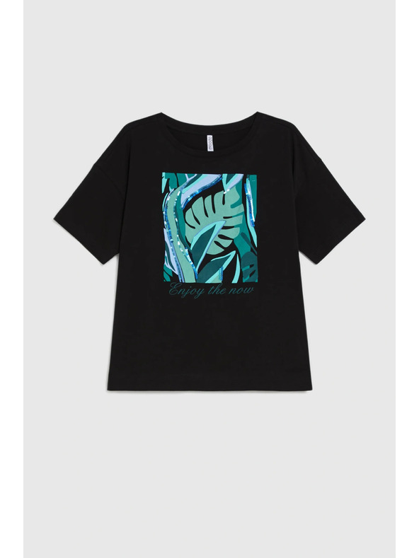 Moodo Tričko s potlačou čierne Moodo