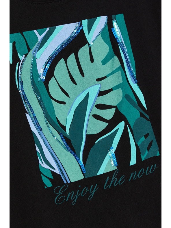 Moodo Tričko s potlačou čierne Moodo