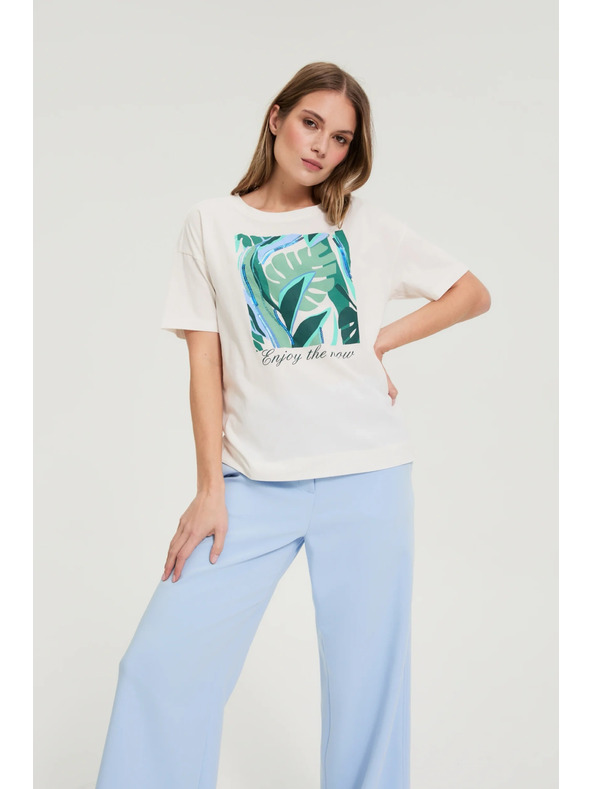 Moodo Tričko s potlačou biele Moodo