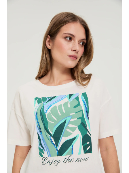 Moodo Tričko s potlačou biele Moodo