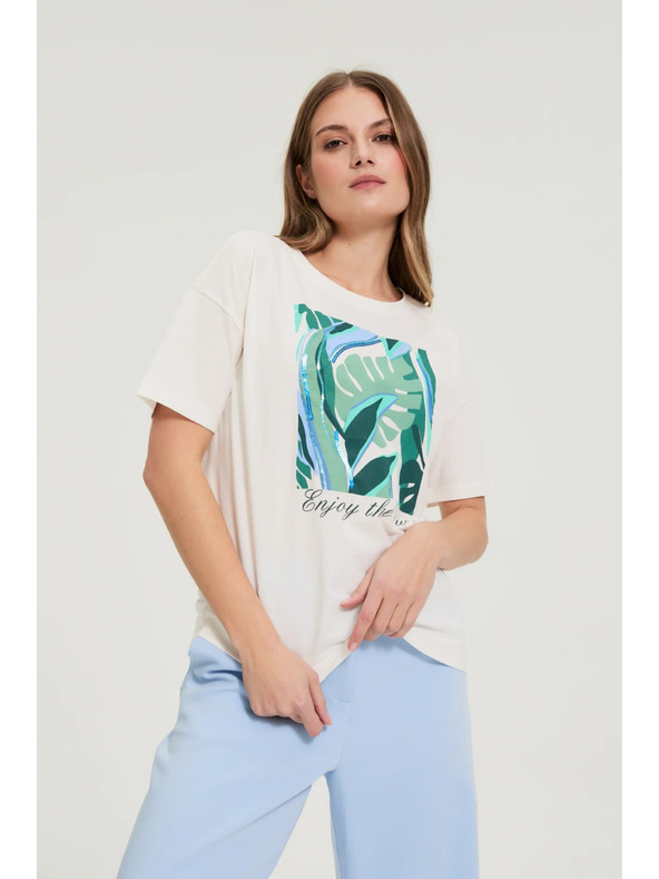 Moodo Tričko s potlačou biele Moodo