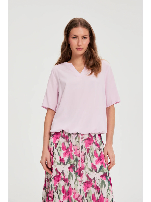 Moodo Ružová košeľa s krátkymi rukávmi Moodo