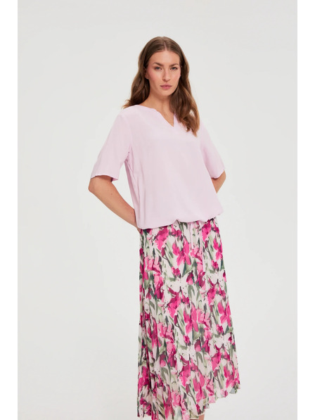 Moodo Ružová košeľa s krátkymi rukávmi Moodo