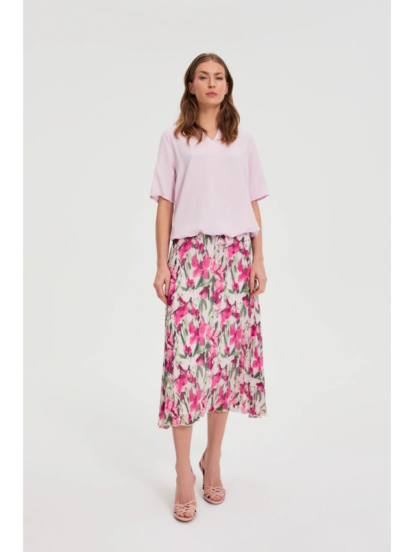 Moodo Ružová košeľa s krátkymi rukávmi Moodo