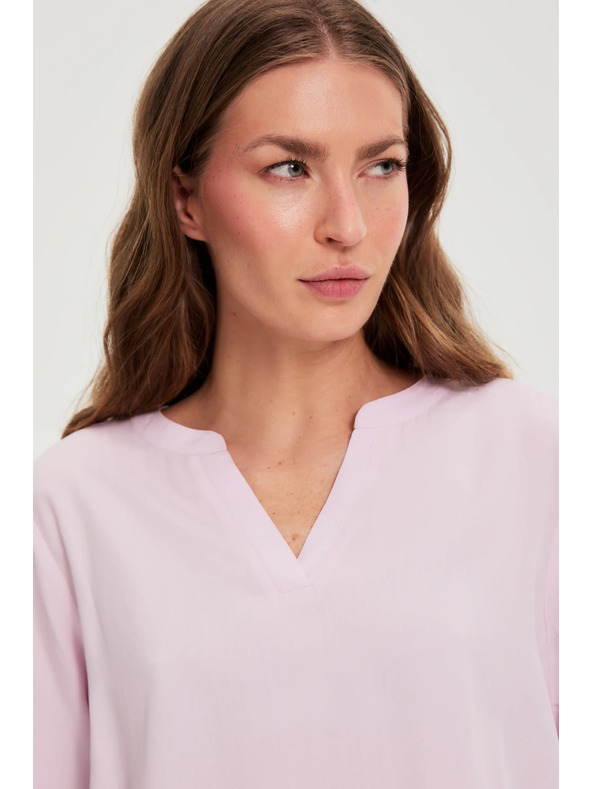 Moodo Ružová košeľa s krátkymi rukávmi Moodo