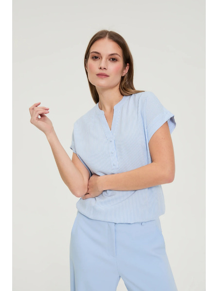 Moodo Svetlomodrá pruhovaná košeľa Moodo