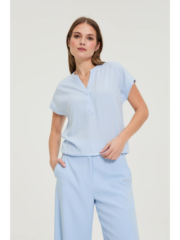 Moodo Svetlomodrá pruhovaná košeľa Moodo