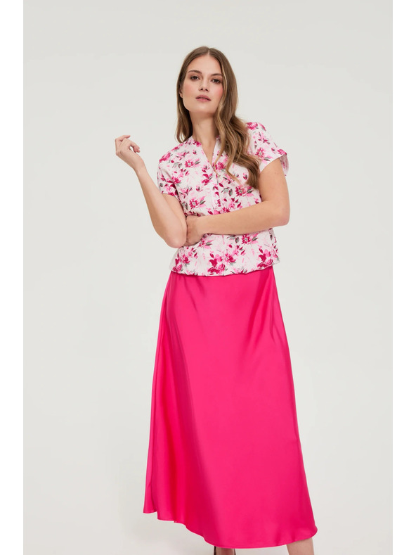 Moodo Košeľa s kvetmi fuchziová Moodo