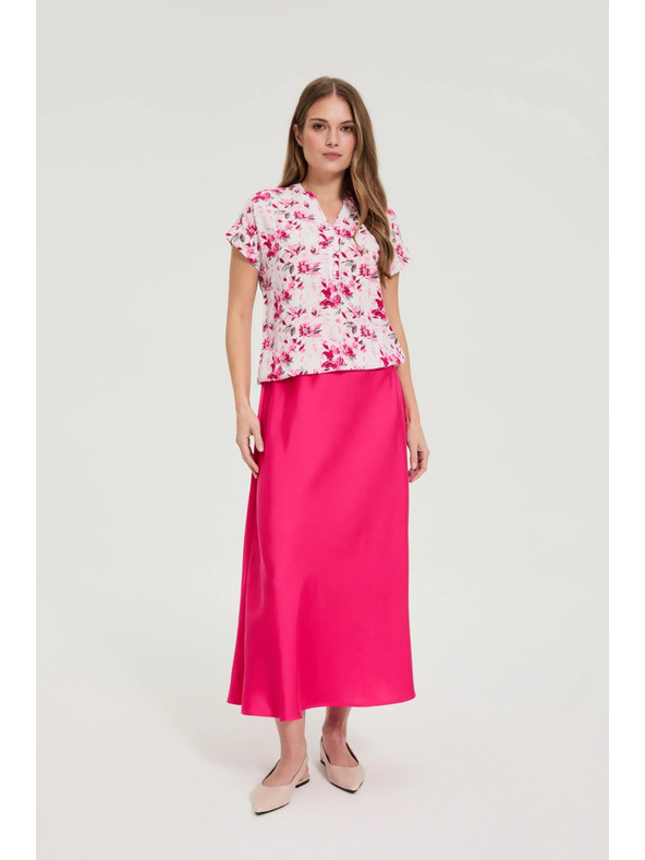 Moodo Košeľa s kvetmi fuchziová Moodo