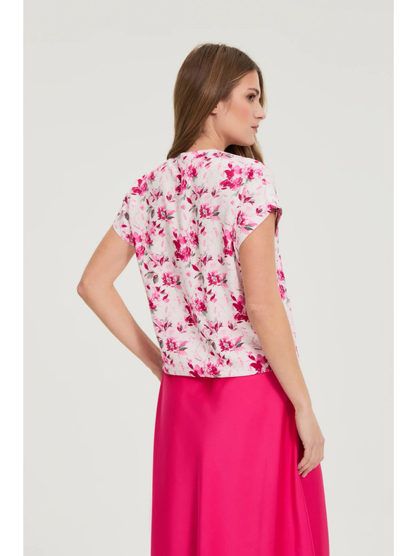 Moodo Košeľa s kvetmi fuchziová Moodo