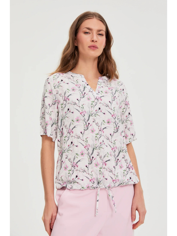 Moodo Košeľa s kvetmi ružová Moodo