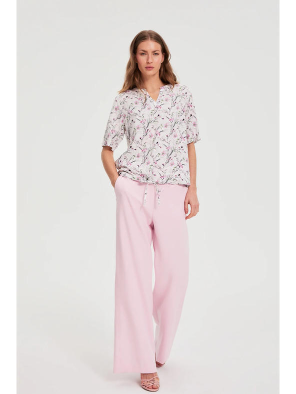 Moodo Košeľa s kvetmi ružová Moodo