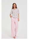 Moodo Košeľa s kvetmi ružová Moodo