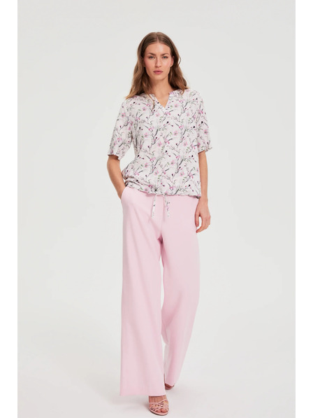 Moodo Košeľa s kvetmi ružová Moodo