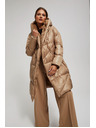 Moodo Dlhá bunda s kapucňou tmavo béžová Moodo
